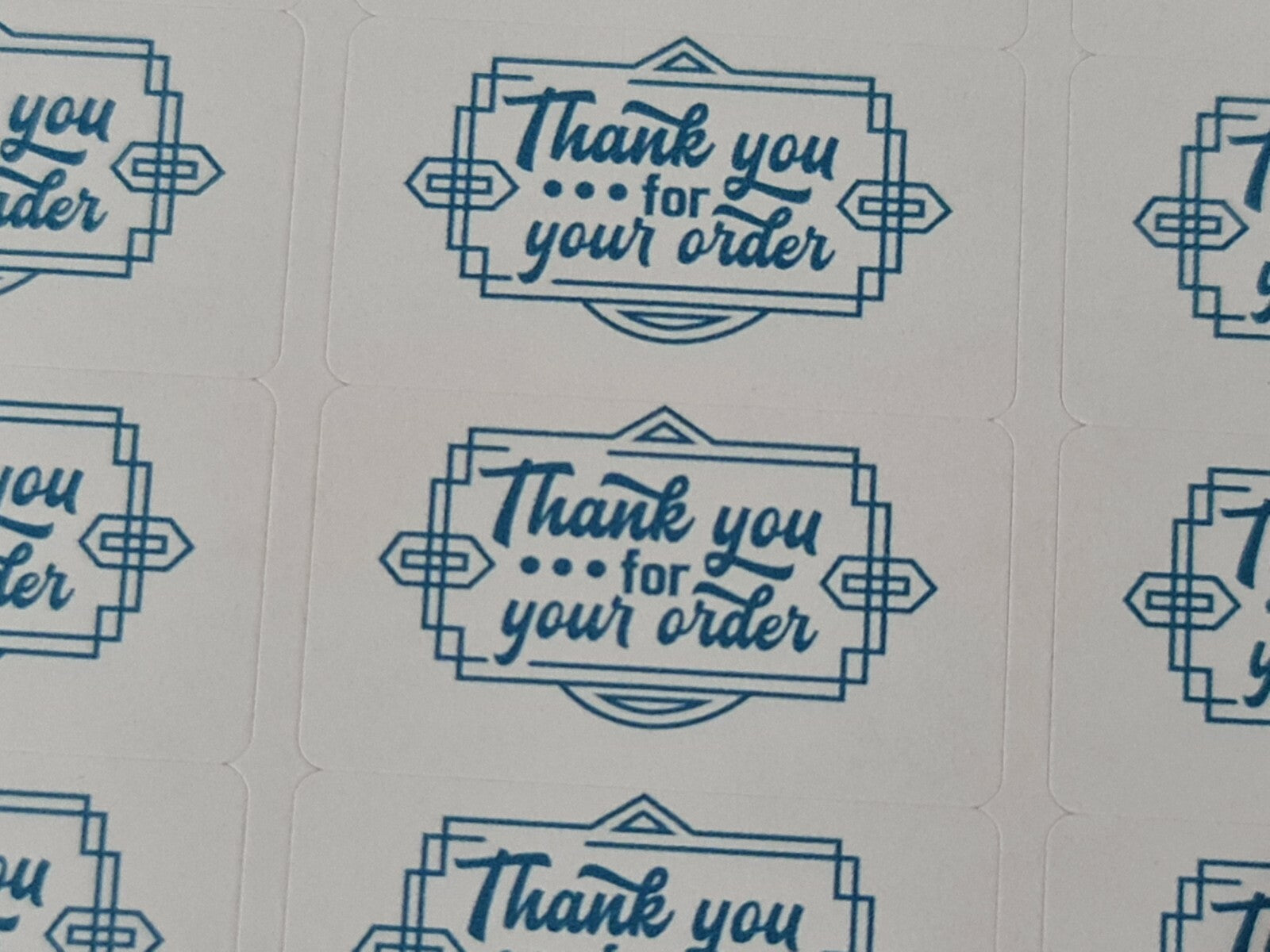 325 x Art Deco Style Thank You for Your Order Labels Matte Labels Stickers
