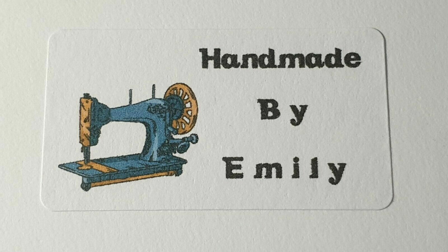 325 x Hand Made Handmade by Labels Vintage Sewing Machine Matte Labels Stickers