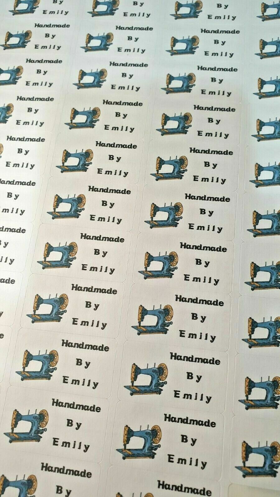 325 x Hand Made Handmade by Labels Vintage Sewing Machine Matte Labels Stickers