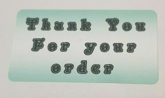 325 x Thank You for Your Order Labels Art Deco Mint Green Matte Labels Stickers