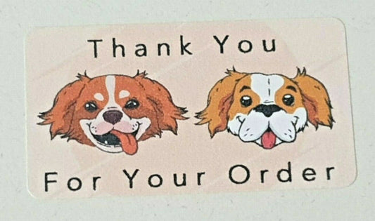 325 x Thank You for Your Order Labels DOGS Matte Labels Stickers