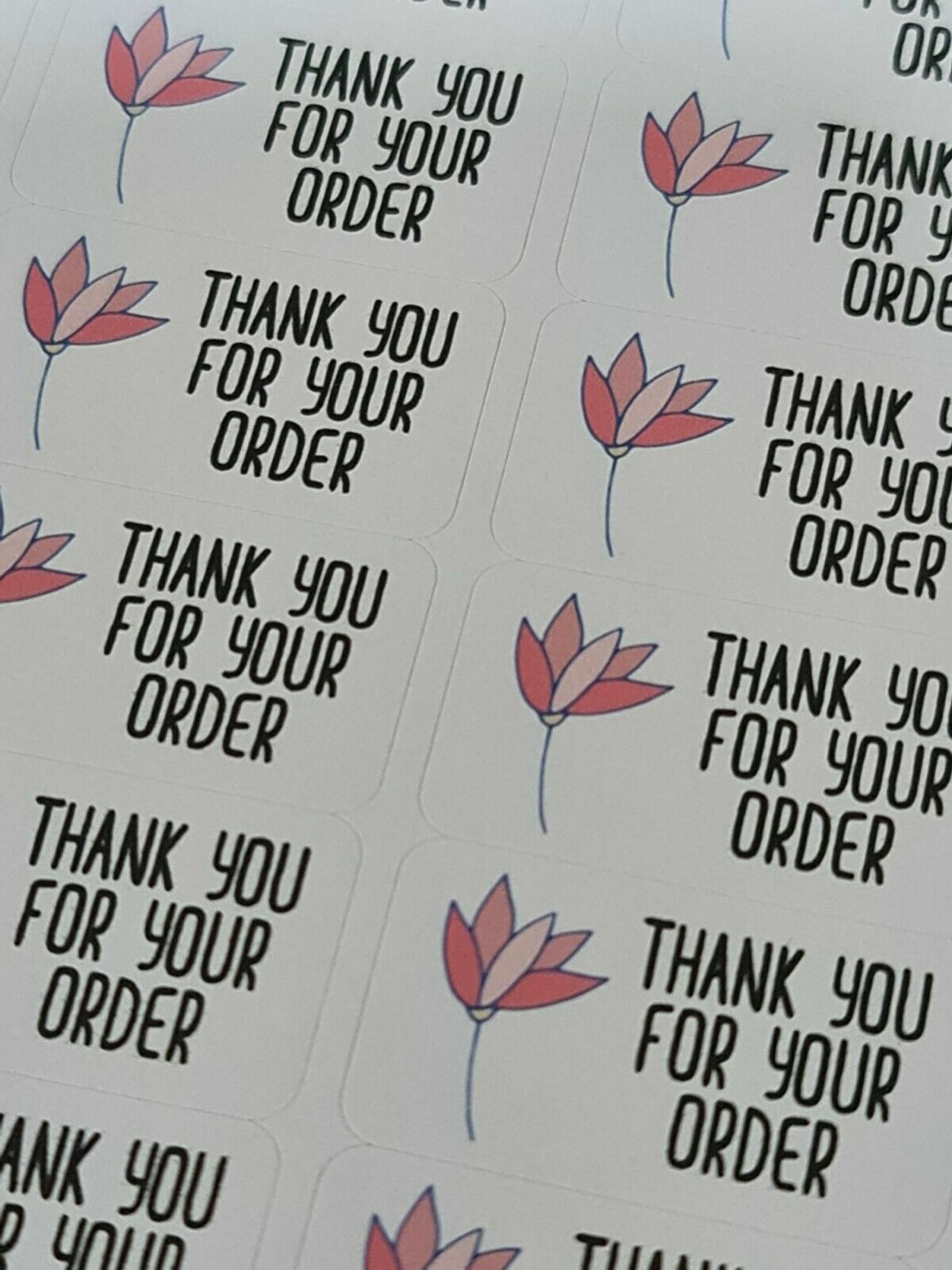325 x Thank You for Your Order Labels Flower Petals Matte Labels Stickers LR4