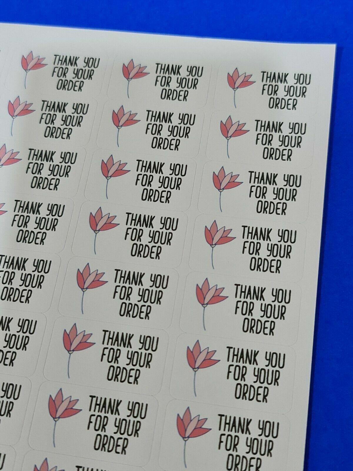 325 x Thank You for Your Order Labels Flower Petals Matte Labels Stickers LR4