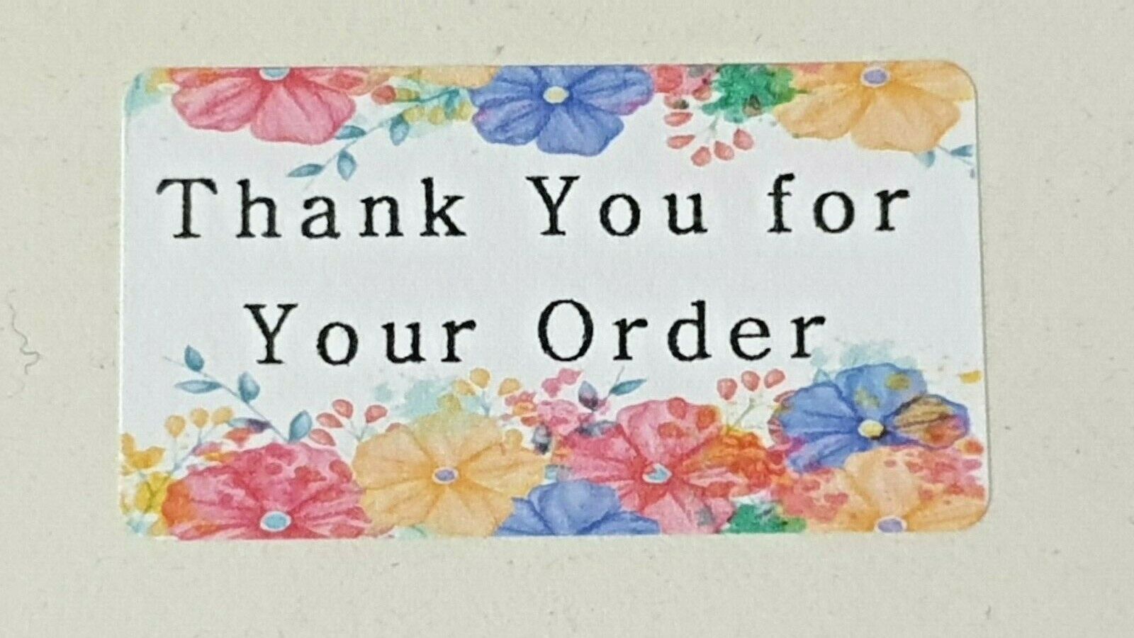 325 x Thank You for Your Order Labels Flowers Floral Matte Labels Stickers