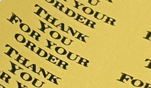 325 x Thank You for Your Order Labels Gold Rinsewash Matte Labels Stickers
