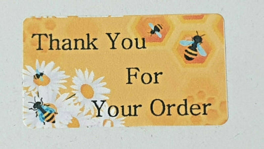 325 x Thank You for Your Order Labels Honey Bees Matte Labels Stickers