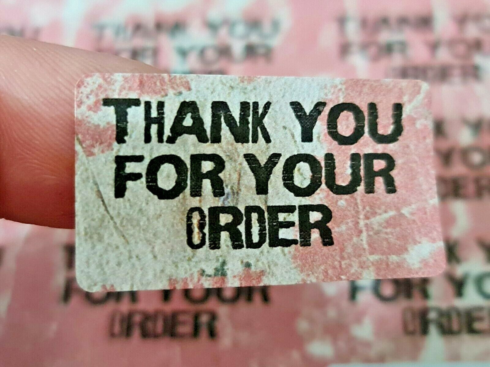 325 x Thank You for Your Order Labels Red Vintage Style Matte Labels Stickers