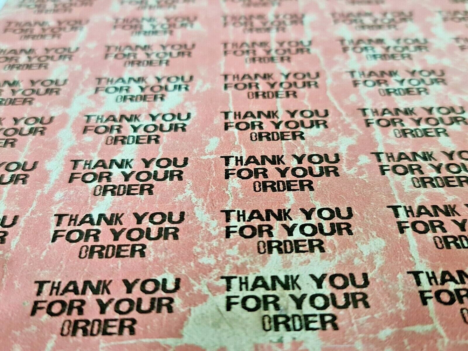 325 x Thank You for Your Order Labels Red Vintage Style Matte Labels Stickers