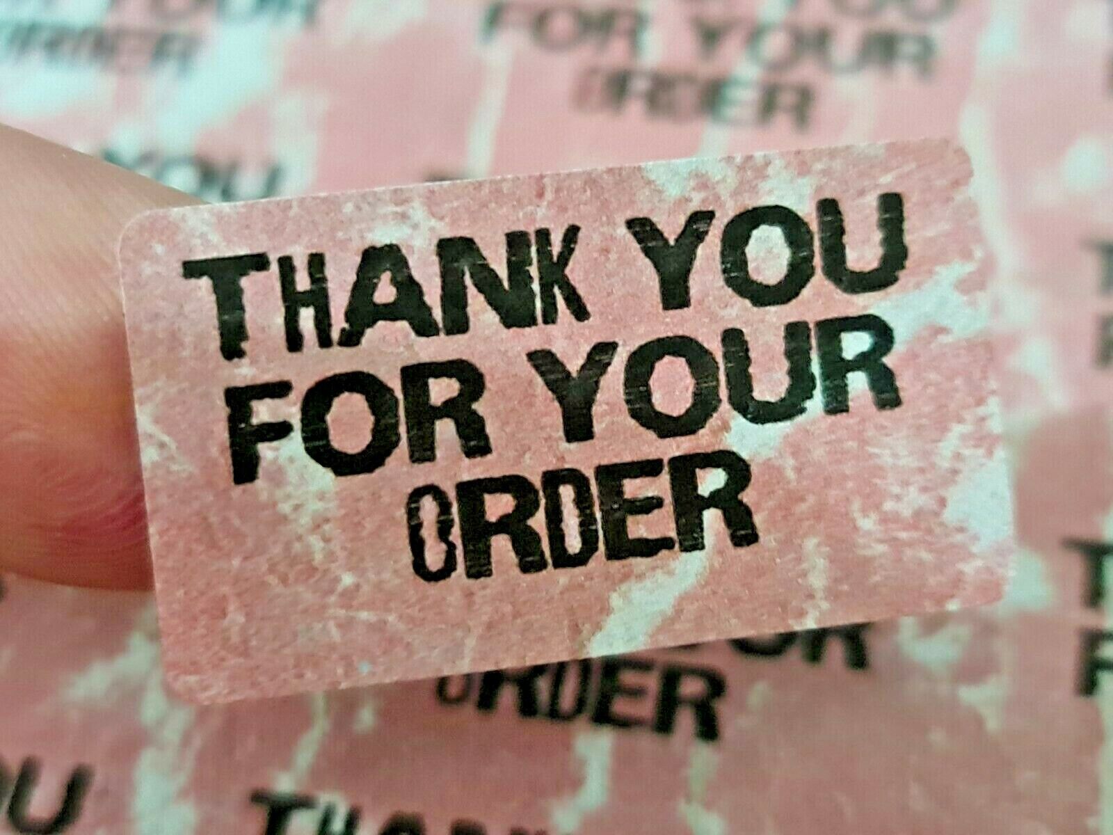 325 x Thank You for Your Order Labels Red Vintage Style Matte Labels Stickers
