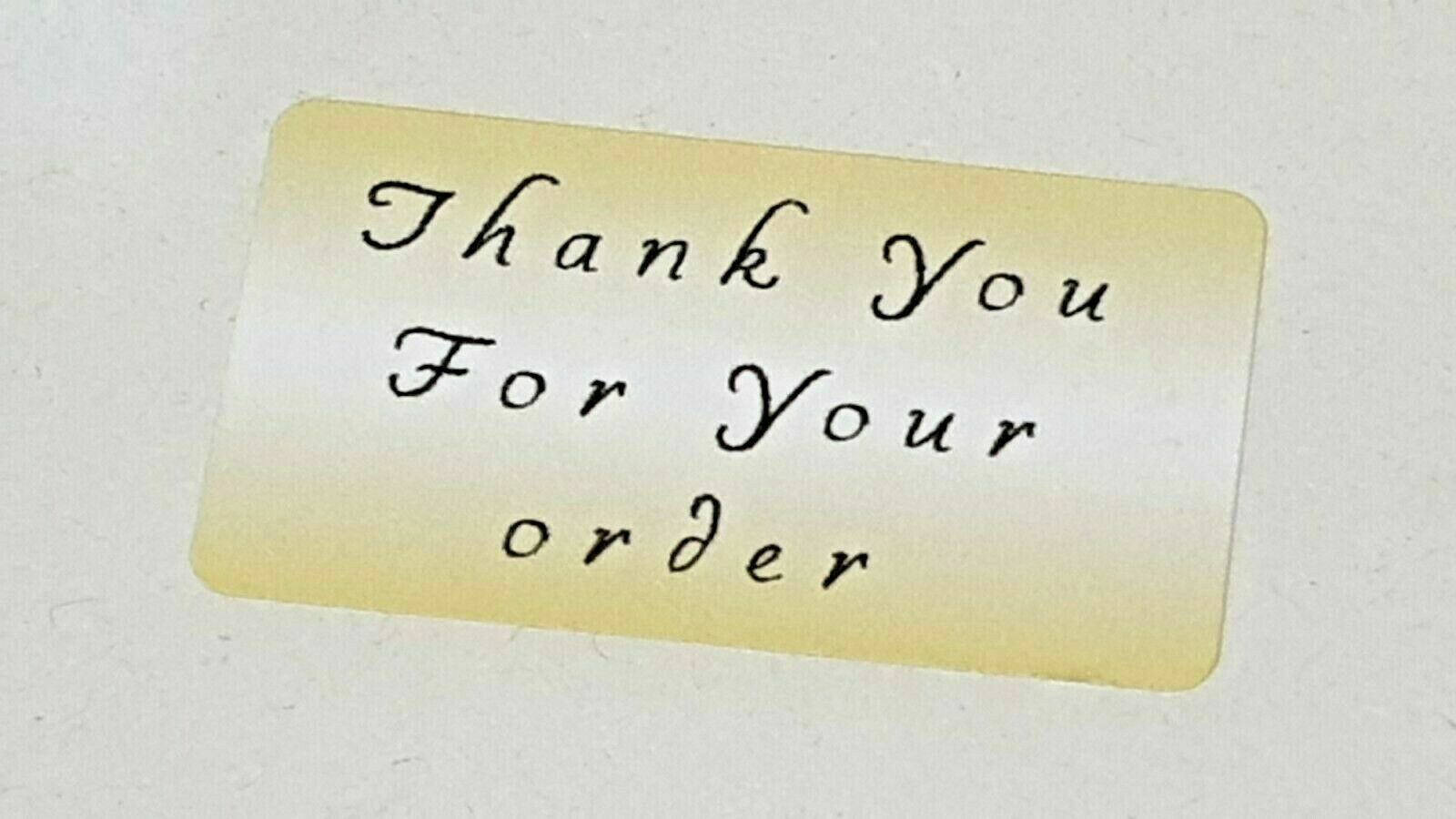 325 x Thank You for Your Order Labels Sherbet Lemon Matte Labels Stickers