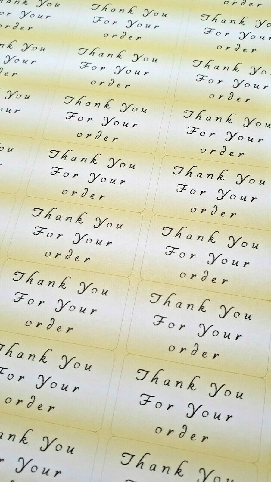325 x Thank You for Your Order Labels Sherbet Lemon Matte Labels Stickers
