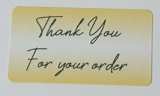 325 x Thank You for Your Order Labels Summer Yellow Matte Labels Stickers