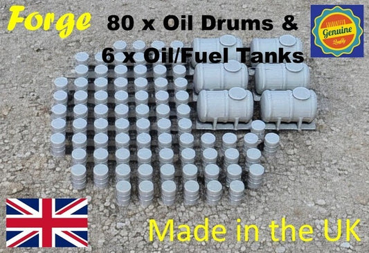 Oil Drums Oil Fuel Tanks x 80 : x 6 Model Railway Scenery TT Gauge 1:120 Scale