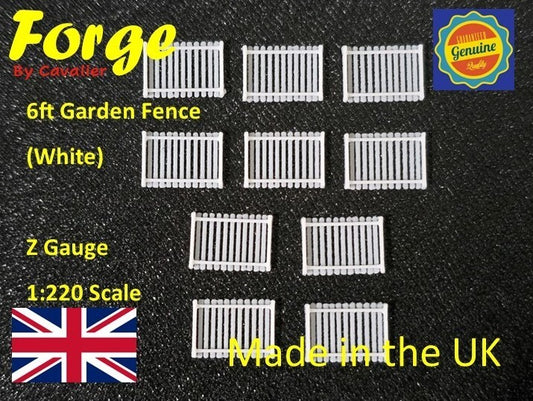 Garden Fencing 6ft Z Gauge White 10 Pack Wood 1:220 Scale Models Train Railway