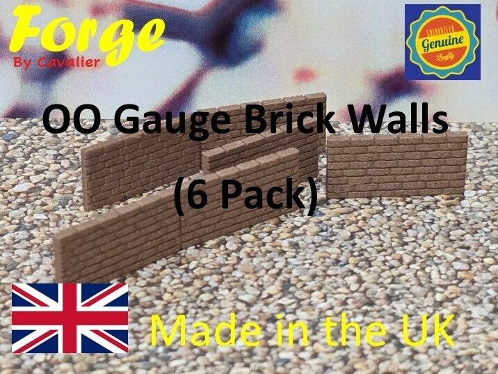 New Red Brick Walls OO Gauge 1:76 Scale Models Train Railway 6 Pack
