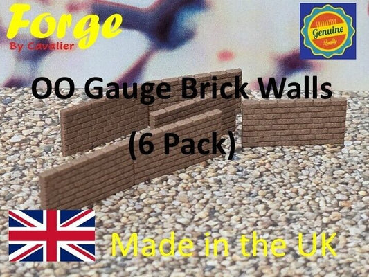 New Red Brick Walls OO Gauge 1:76 Scale Models Train Railway 6 Pack