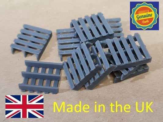 New Grey Pallets OO HO Gauge 1:76 Scale Models Train Railway (10 Pack)