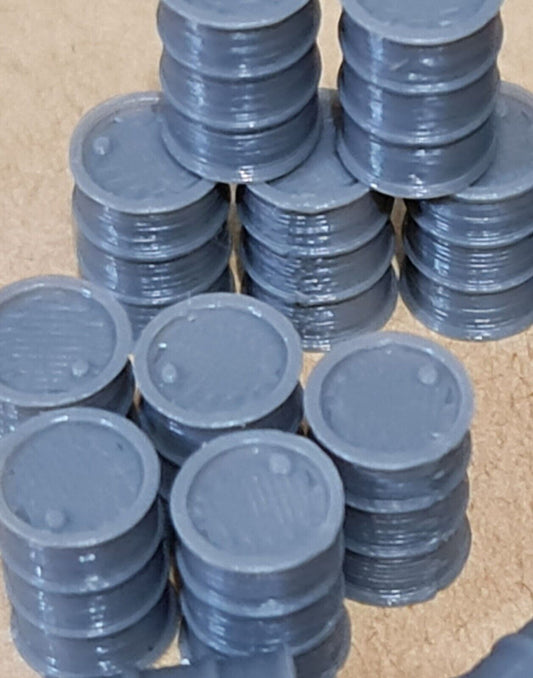 Oil Drum Barrels OO HO Gauge New Grey 1:76 Scale Models Train Railway (18 Pack)