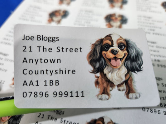 Dog Address Labels x 84 Personalised Self Adhesive Stickers