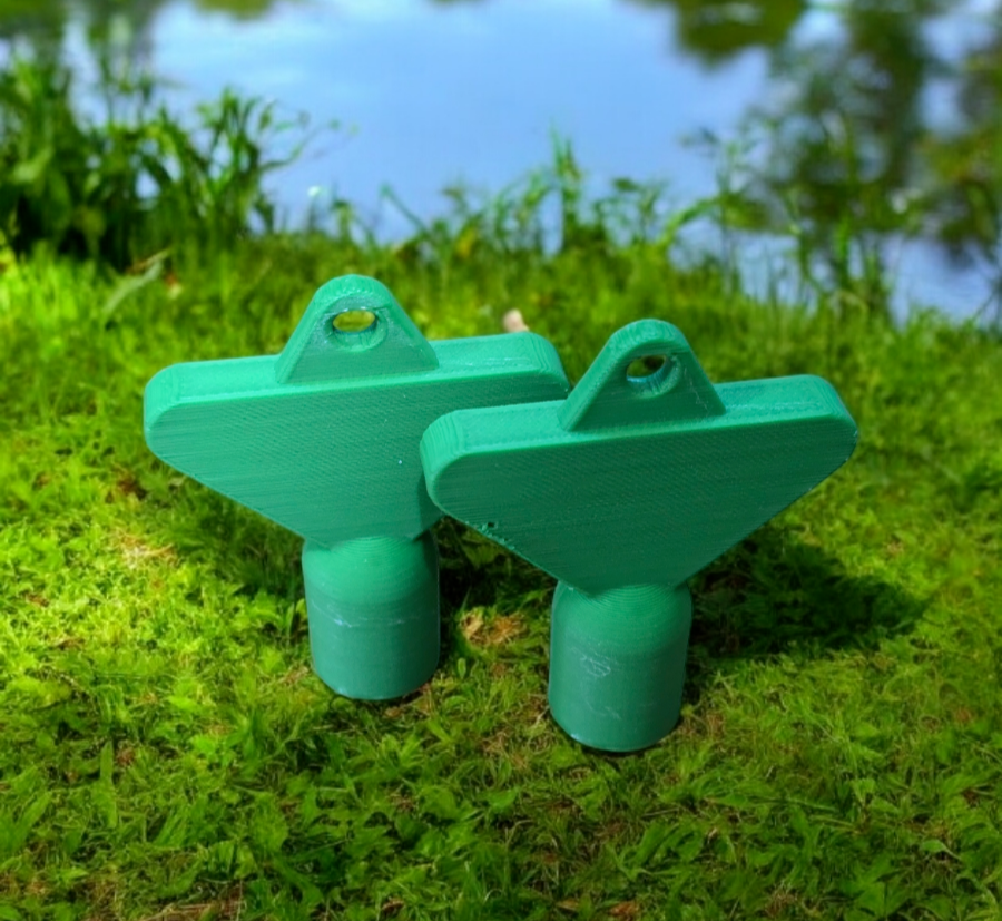 Meter Box Cupboard Gas Electric Utility Triangle Key Green Bio PLA Plastic x 2