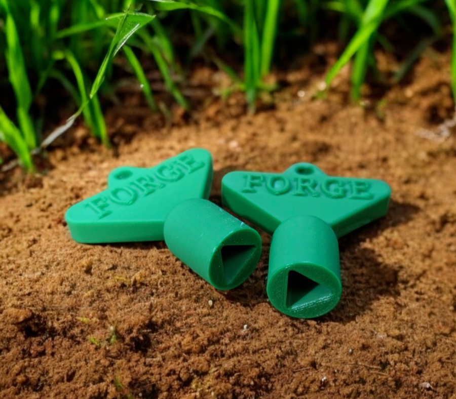 Meter Box Cupboard Gas Electric Utility Triangle Key Green Bio PLA Plastic x 2