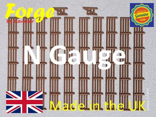 Fencing Railings N gauge New 10 Pack Brown  1:148 Scale Models Train Railway