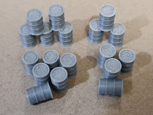 Oil Drum Barrels OO HO Gauge New Silver 1:76 Scale Models Train Railway 18 Pack