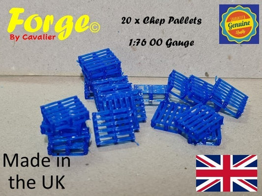 New Chep Blue Pallets OO Gauge 1:76 Scale Models Train Railway (20 Pack)
