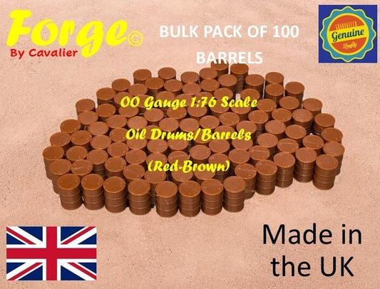 Oil Drum Barrels OO Gauge New Red-Brown 1:76 Scale Models Train Railway 100 Pack