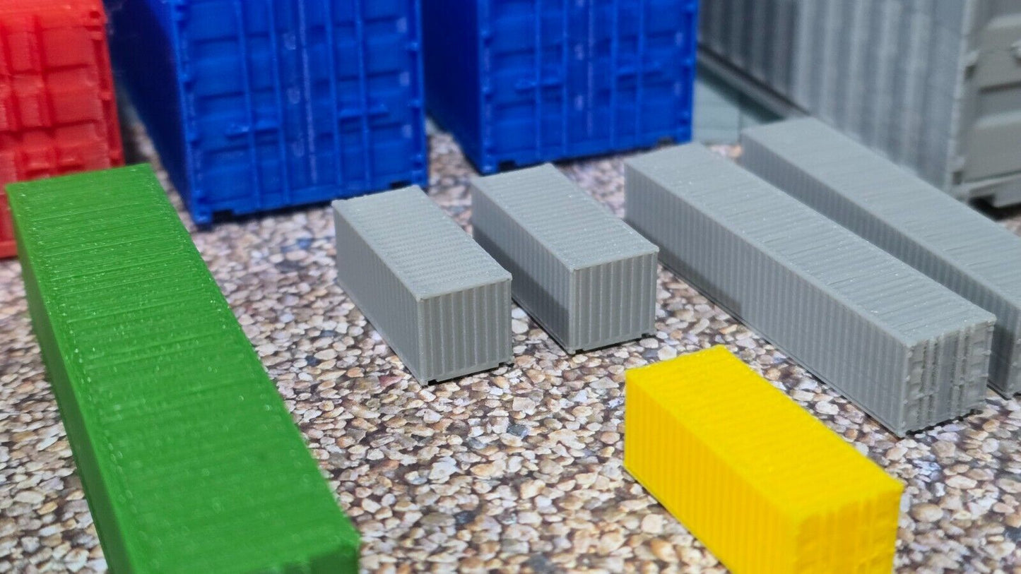 Shipping Containers 20ft 40ft All Scales O OO N Z Gauge Model Railway Diorama