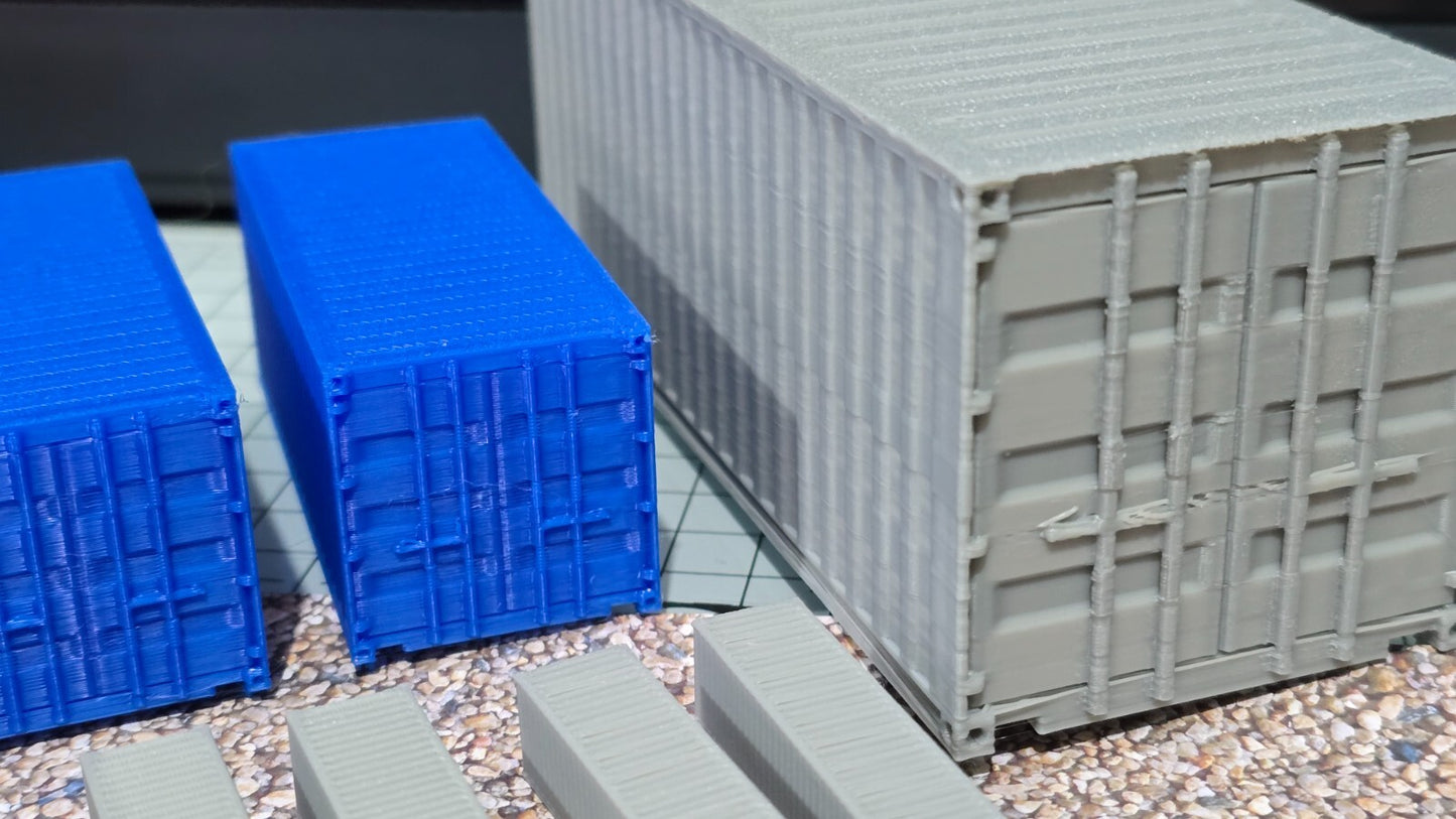 Shipping Containers 20ft 40ft All Scales O OO N Z Gauge Model Railway Diorama