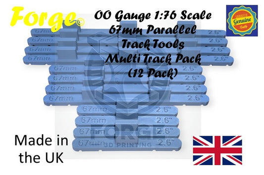 Parallel Track Tools Model Railway New Multi Track 12 Pack Grey 67mm OO/HO Gauge