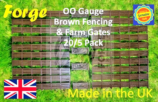 Fencing Railings OO HO New 20 Pack Brown Gauge 1:76 Scale Models Train Railway