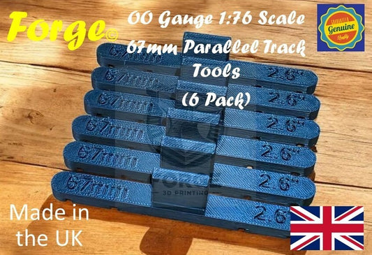 Parallel Track Tools Model Railway Train New 6 Pack Black 67mm OO/HO Gauge