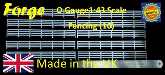 Fencing Railings New 10 Pack Grey O Gauge 1:43 Scale Models Train Railway