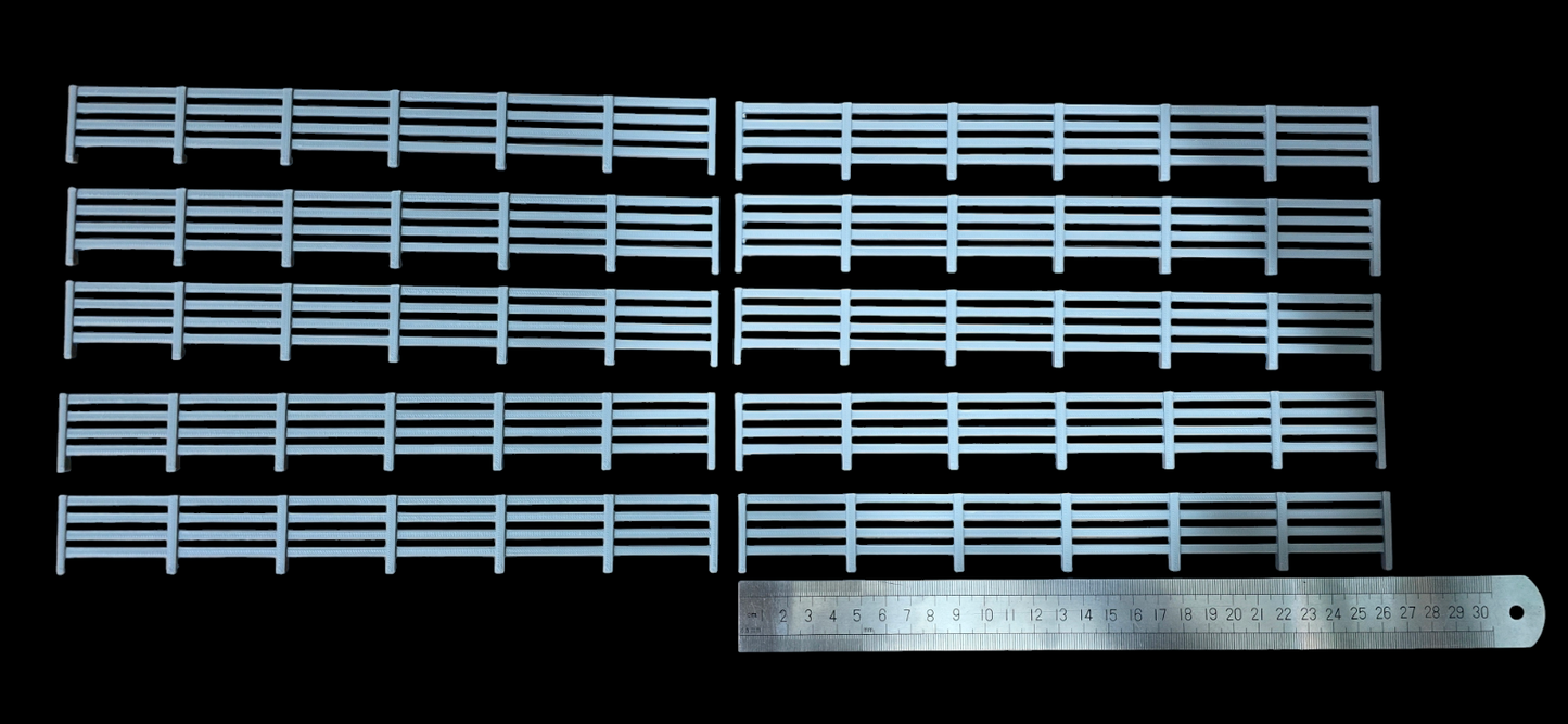 Fencing Railings New 10 Pack Grey O Gauge 1:43 Scale Models Train Railway