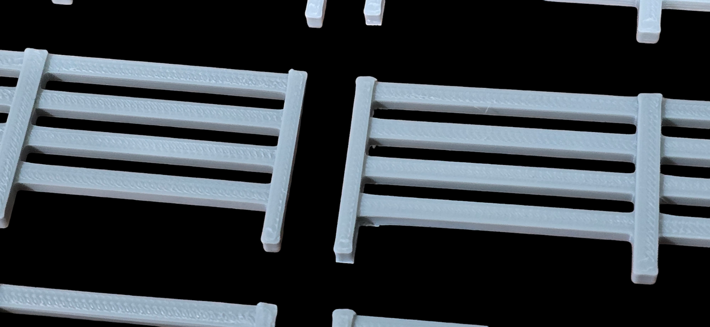 Fencing Railings New 10 Pack Grey O Gauge 1:43 Scale Models Train Railway