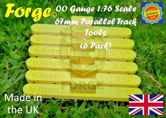 Parallel Track Tools Model Railway Train New 6 Pack Yellow 67mm OO/HO Gauge