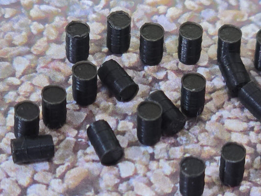 Oil Drums Barrels 200L Black Z Gauge 1:220 Scale Models Train Railway (20 Pack)