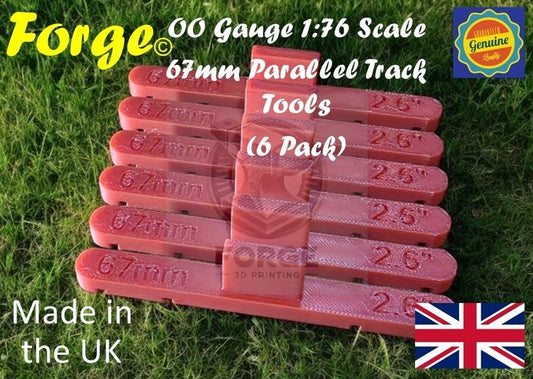 Parallel Track Tools Model Railway Train New 6 Pack Red 67mm OO/HO Gauge