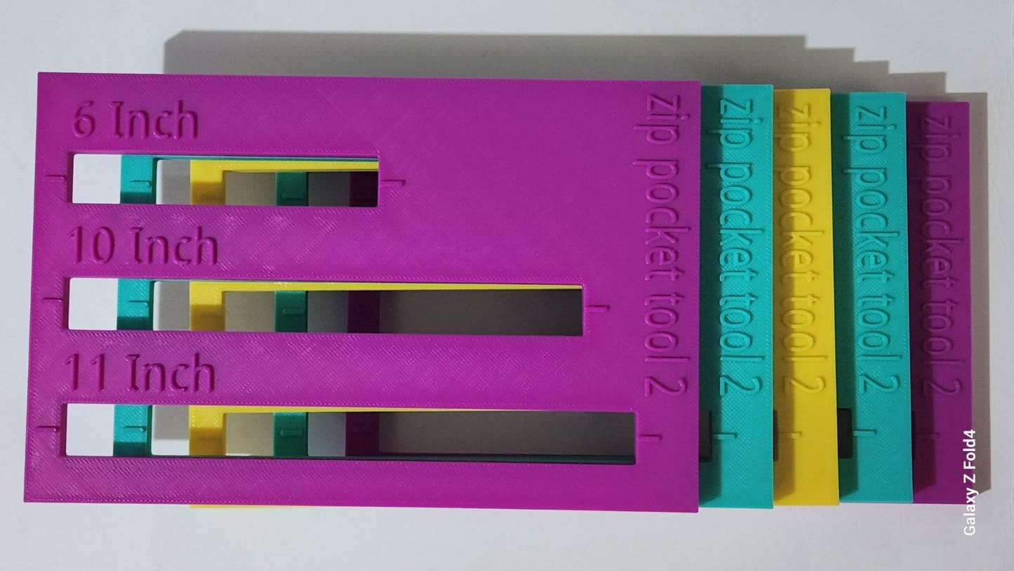 Sewing Tool Zip Pocket 2 Tool Kits Ruler Fabric by Emi B Designs