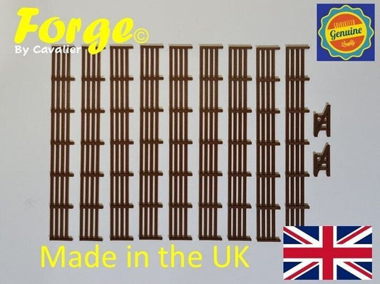 Fencing Railings OO HO New 10 Pack Brown Gauge 1:76 Scale Models Train Railway