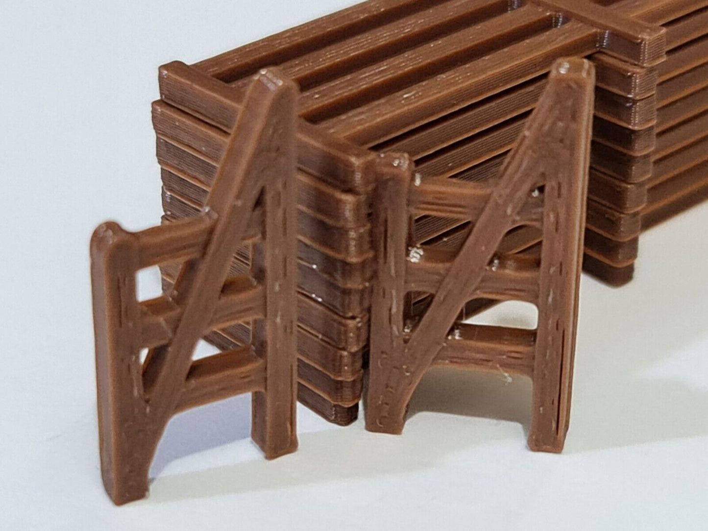 Fencing Railings OO HO New 10 Pack Brown Gauge 1:76 Scale Models Train Railway