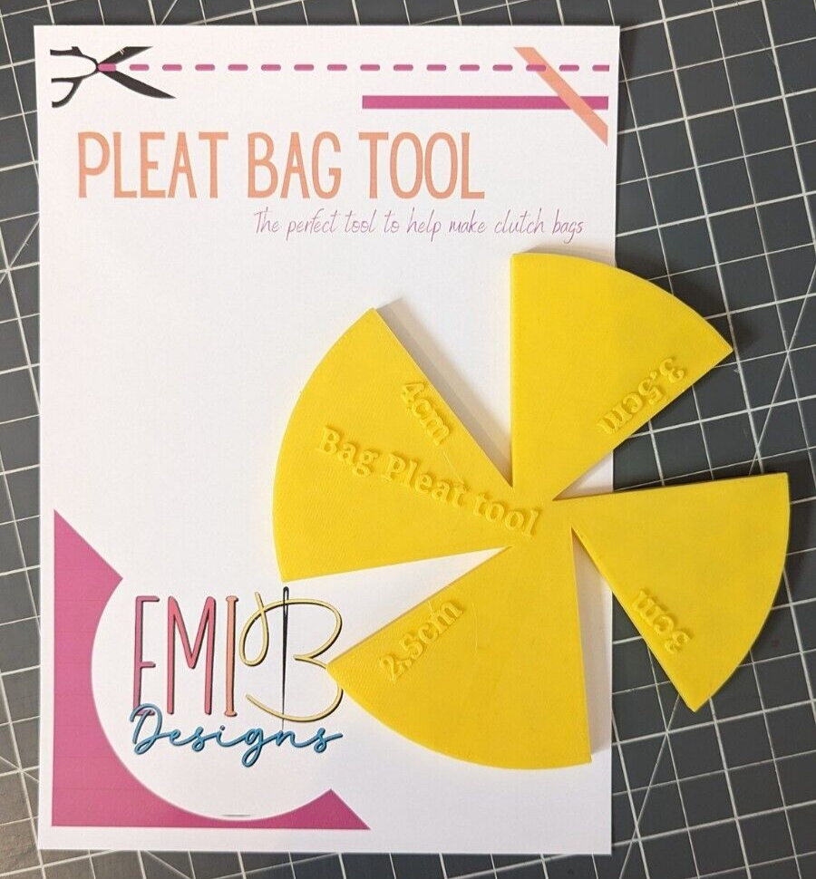 Pleat & Clutch Bag Sewing Guide Precision Ruler Handcrafted bags Emi B Designs