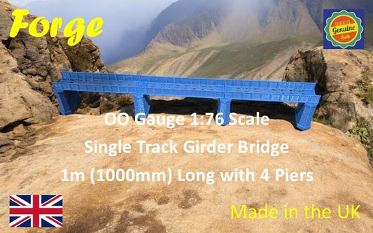 OO Gauge Single Track Iron Girder Bridge 1m long Model Railway Layout 1:76 Scale