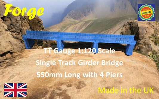 TT Gauge Single Track Iron Girder Bridge 550mm Model Railway Layout 1:120 Scale