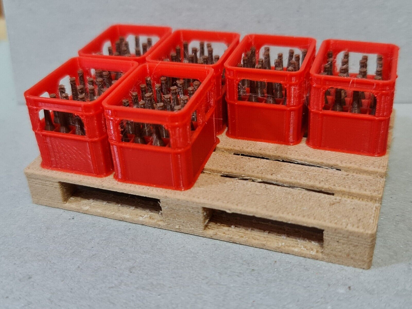 New Red 1:14 Scale 6 Pk Beer Crates & Bottles RC Tamiya Truck Lorry Diorama