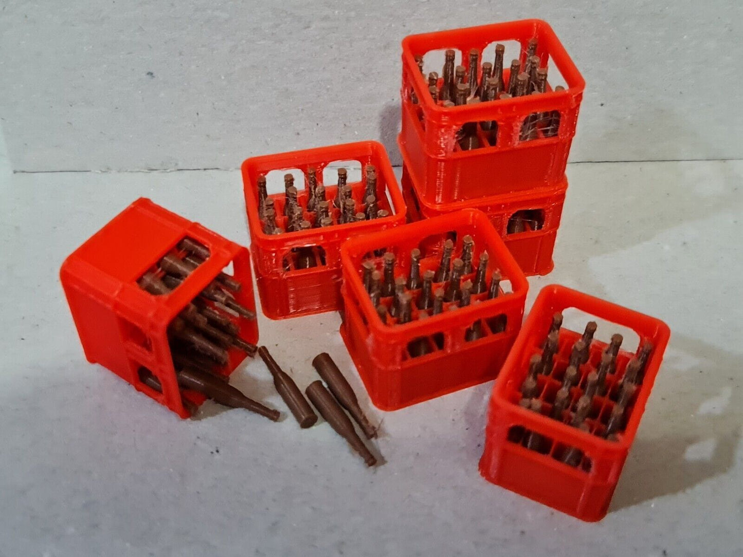 New Red 1:14 Scale 6 Pk Beer Crates & Bottles RC Tamiya Truck Lorry Diorama