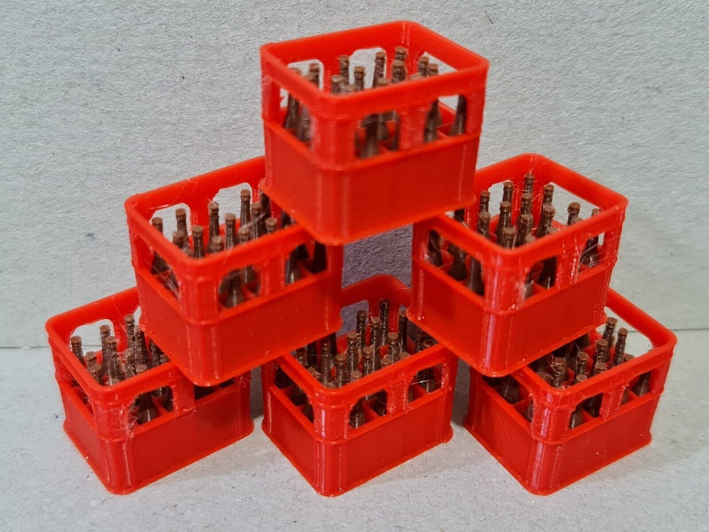New Red 1:14 Scale 6 Pk Beer Crates & Bottles RC Tamiya Truck Lorry Diorama