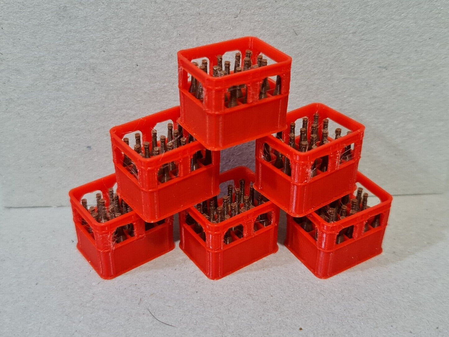 New Red 1:14 Scale 6 Pk Beer Crates & Bottles RC Tamiya Truck Lorry Diorama